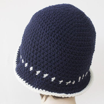 Two Color Flapper Cloche Hat