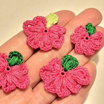 Pink tiny cozy crochet flower pattern
