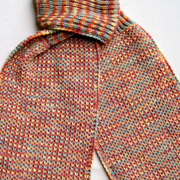 Single and Double Brioche Stitch Turtleneck Scarf