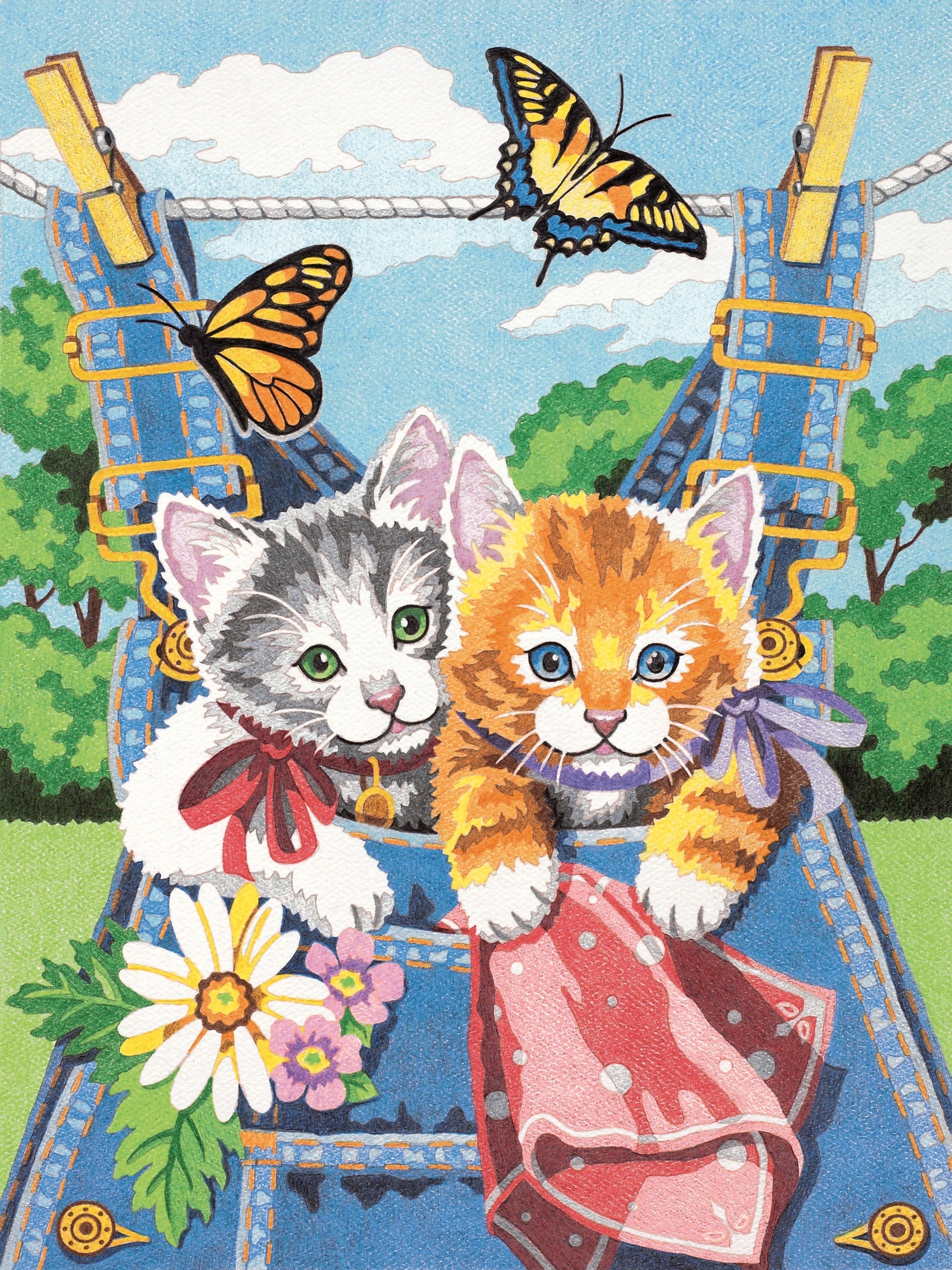 Dimensions Pencil Works Color By Number Kit 9"X12" - Kittens