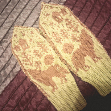 Knit Wolf Mittens