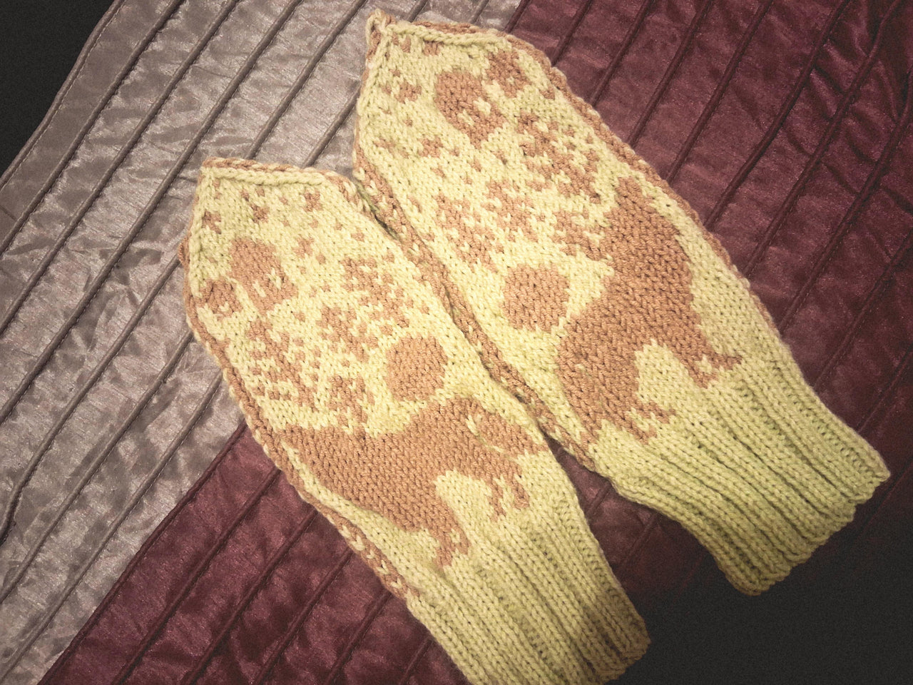 Knit Wolf Mittens