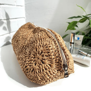 Raffia Cosmetic Bag