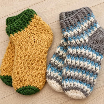 Warm Winter Crochet Socks Summer Colors PDF Pattern (S37)