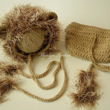 Lion Baby Bonnet and Diaper Cover