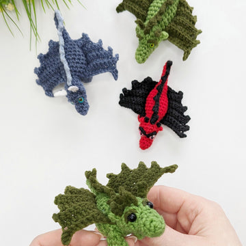 Crochet mini dragon pattern, amigurumi baby dragon crochet pattern