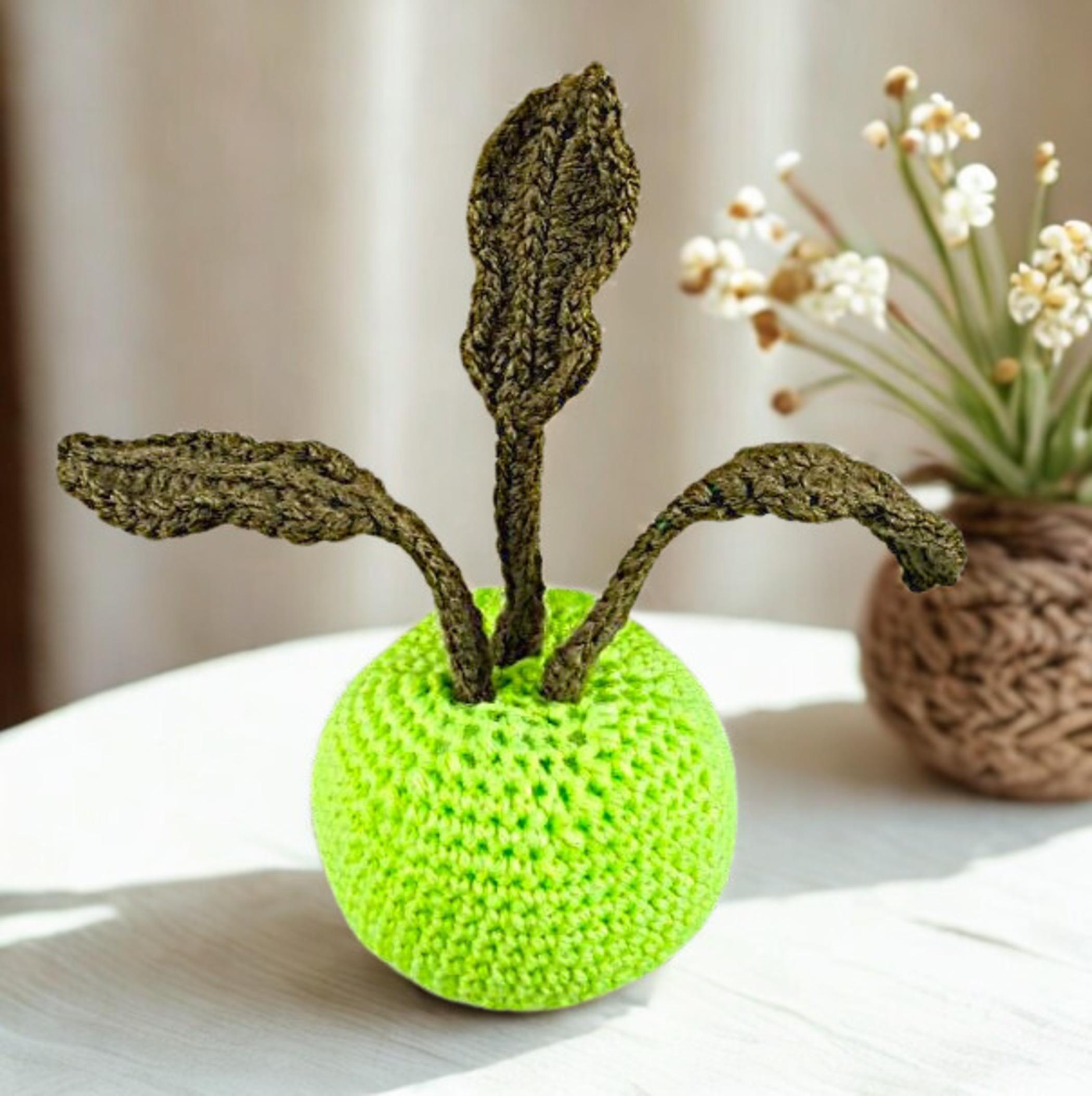 Crochet Food Kohlrabi Cabbage: Amigurumi Pattern for Born Baby Gift (PDF)