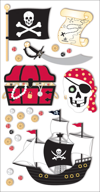 Trends International SandyLion Essentials Dimensional Stickers - Pirate Adventure