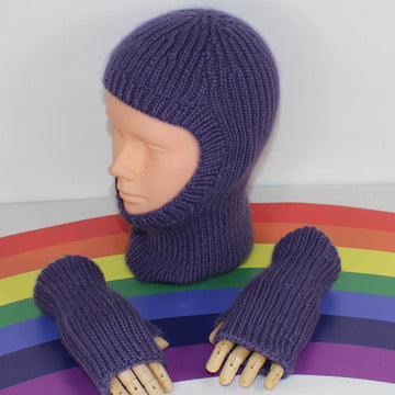 Toddler & Child Aran Rib Balaclava and Gloves