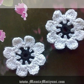 8 Petals Crochet Flower Pattern Applique Embellishment