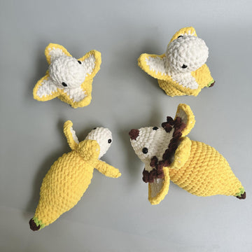 Bundle 4 in 1 No Sew Bananasaurus Crochet Pattern