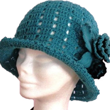 Aqua Rose Flower Hat