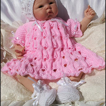 ‘English Country Garden’ Knitting pattern for doll 16-22” or newborn/0-3m baby