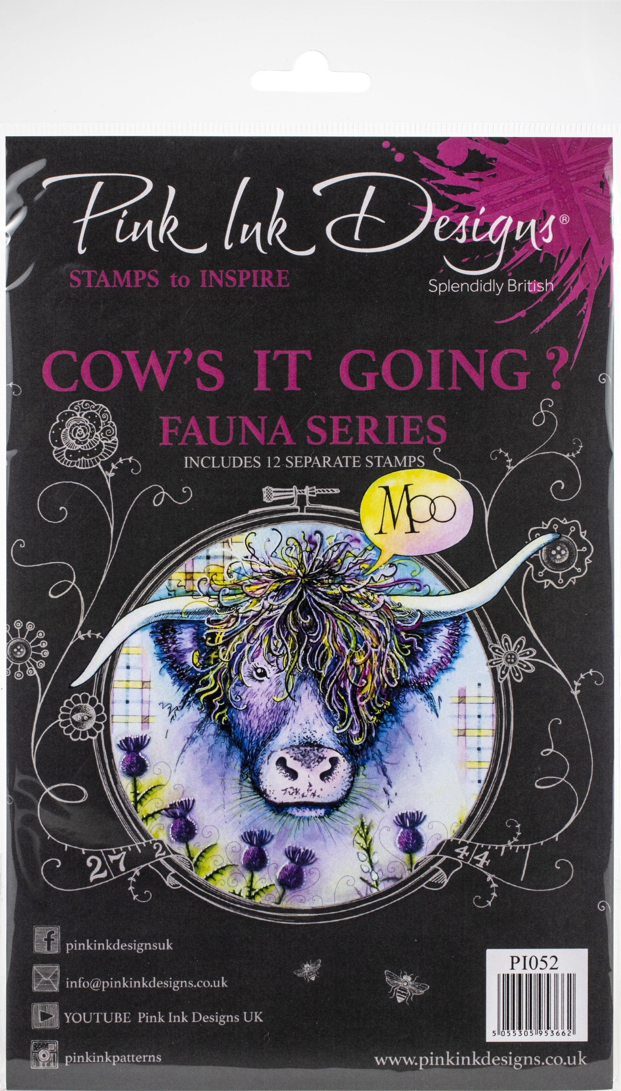 Creative Expressions Pink Ink Designs A5 Clear Stamp Set - Cow's It Going