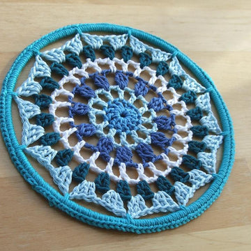 Blue Mandala 6 inch/15 cm Crochet PDF Pattern