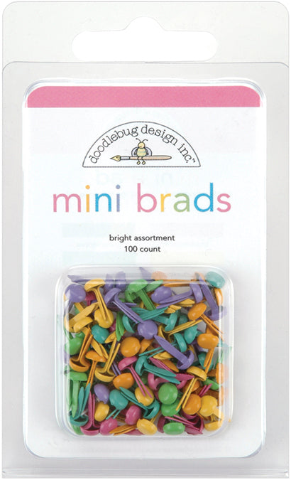 Doodlebug Mini Brads .125" 100/Pkg - Bright