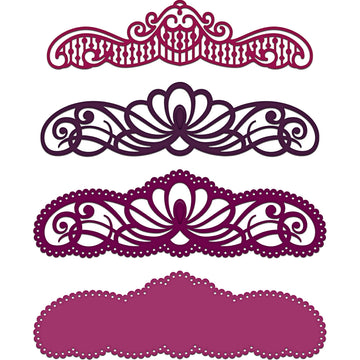 Heartfelt Creations Cut & Emboss Dies - Regal Borders & Pockets .15" To 6.25"