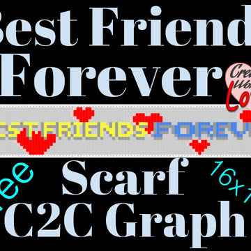 Best Friends Forever hearts Scarf C2C graph