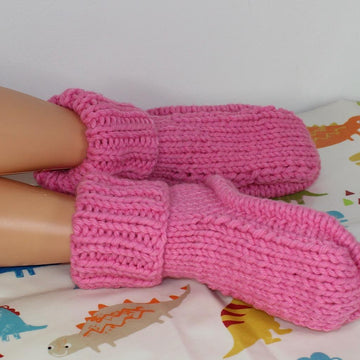 Ladies Super Chunky Stocking Stitch Slipper Boots