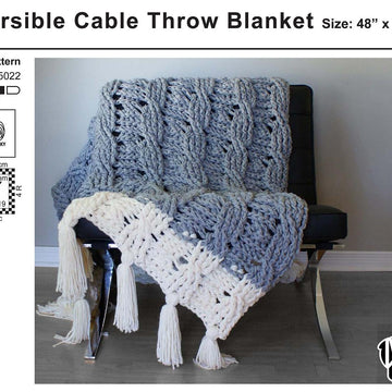 Reversible Cable Throw Blanket (2015022)