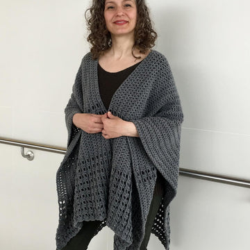 Crochet Ruana Pattern: Never-A-Gray-Day Ruana