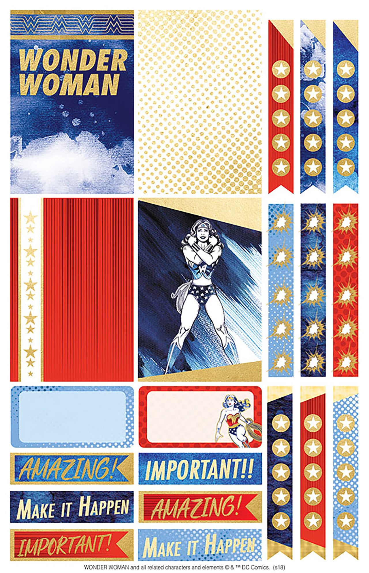 Paper House Life Organized Planner Stickers 4/Sht - Wonder Woman