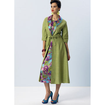 Vogue Misses' Dress, Belt, Coat and Detachable Collar V8875 - Sewing Pattern