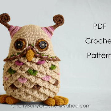 Owl toy or container PDF crochet pattern