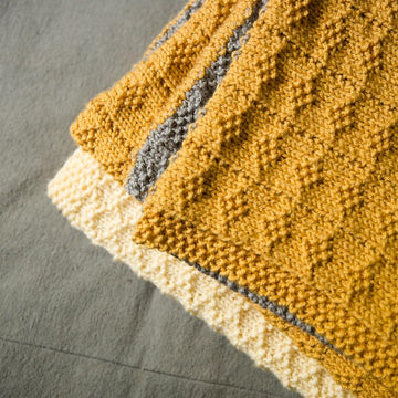 Seed Stitch Diamonds Blanket