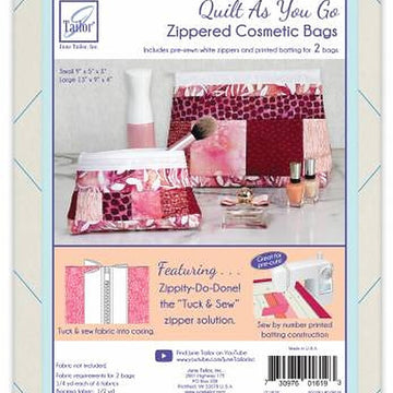 June Tailor Inc Zippity-Do-Done Cosmetic Bags QAYG White Zip
