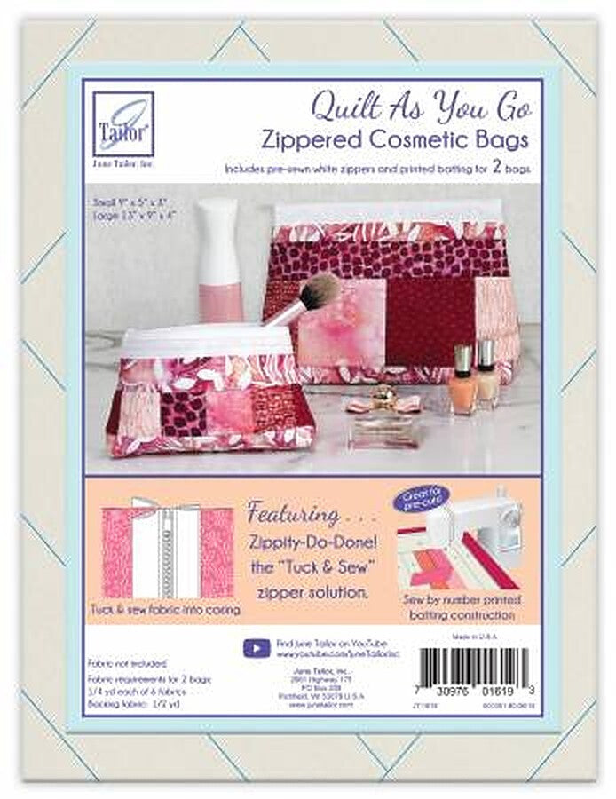 June Tailor Inc Zippity-Do-Done Cosmetic Bags QAYG White Zip