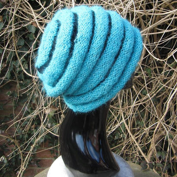 Chunky Roll Brim Stripey Beehive Slouch Hat