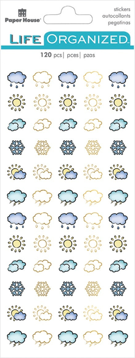 Paper House Life Organized Functional Stickers 2/Sht - Weather Icon