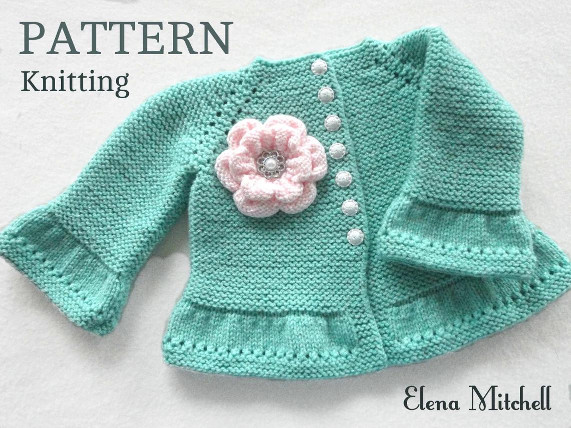 Knitting PATTERN Baby Girl Cardigan Claire