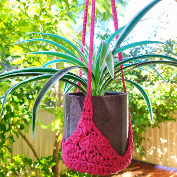 Crochet Plant Hanger Pattern Beginner Hanging Pot Holder DIY Easy Indoor Plant Holder Crochet Handmade Home Decor Pattern Macrame Style Look
