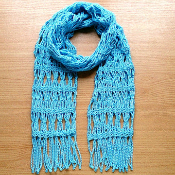 Sky blue lace scarf