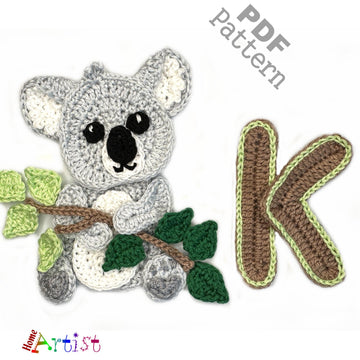 Crochet Animal Alphabet K Koala pattern