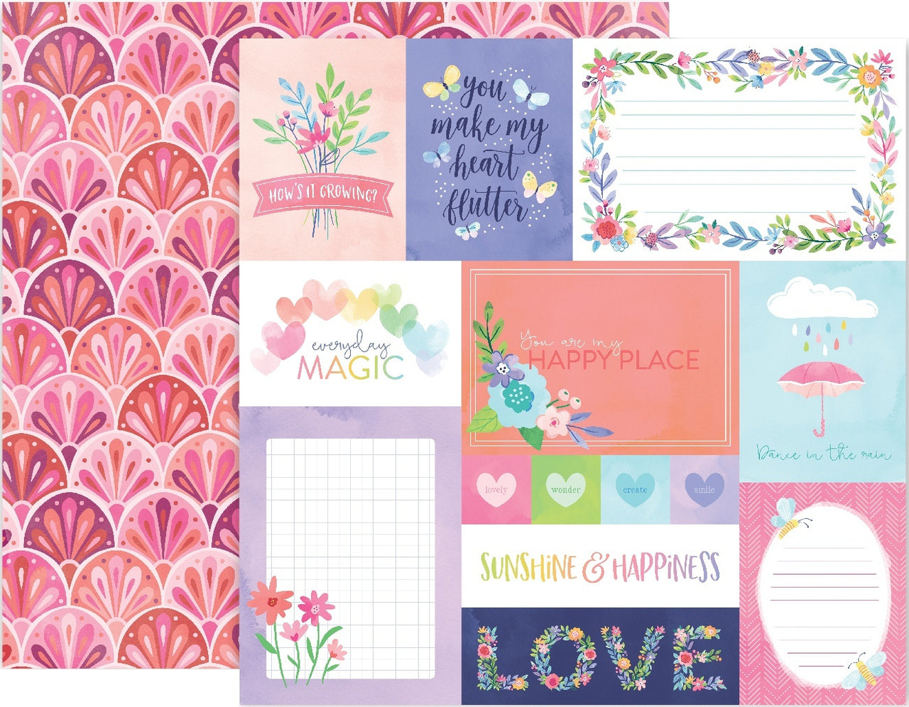 American Crafts Paige Evans Bloom Street Double-Sided Cardstock 12"X12" 25/Pkg - #1