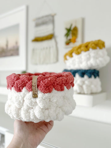 Mini Crochet Color Block Basket 107