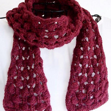 Berry Briar Knit Lace Scarf