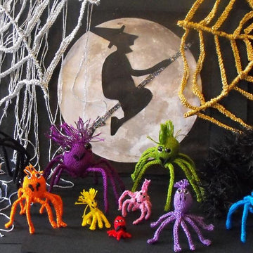 FREE Halloween Spider Family knitting pattern