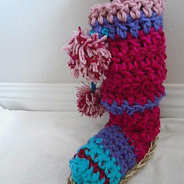 864- Multicolor Pinkish Boot Slippers
