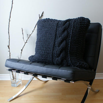 Chunky Cable Knit Pillow Cover Approximately 27" x 27"