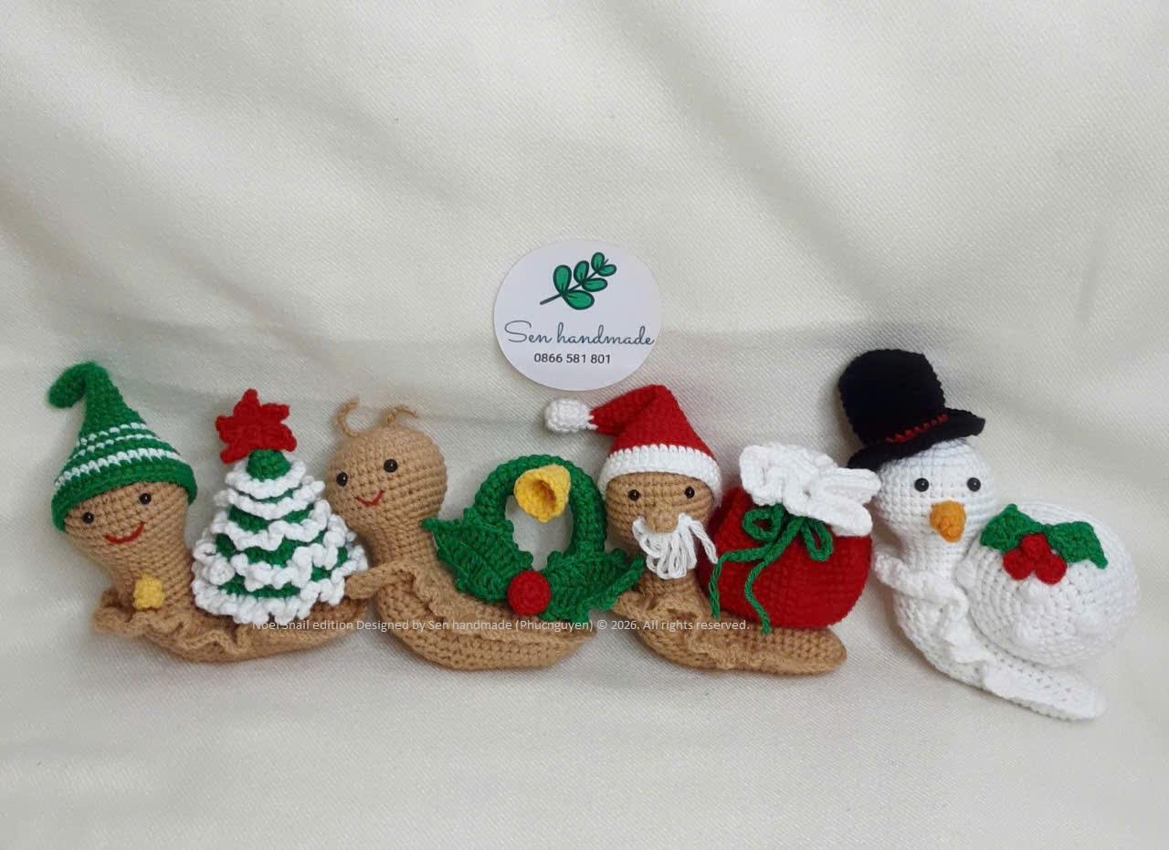 Snail Noel Edition- crochet pattern - PDF file - English