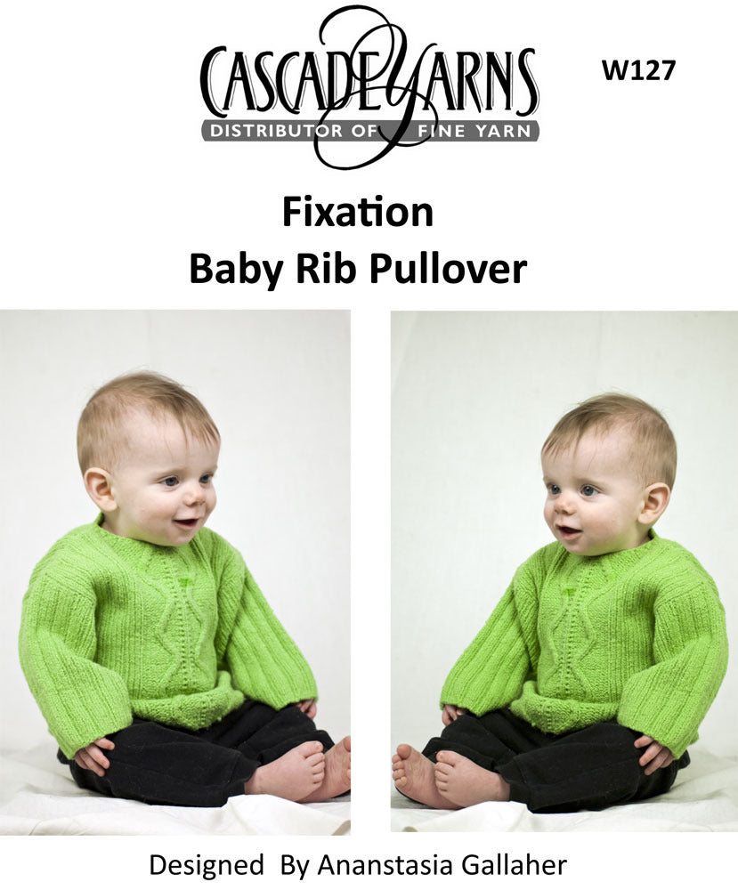 Baby Rib Pullover in Cascade Fixation - W127