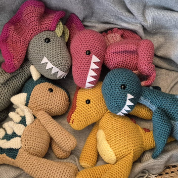 Dinosaur Set Collection Ankylosaurus Dilophosaurus Parasaurolophus Plesiosaurus Spinosaurus crochet amigurumi Jurassic