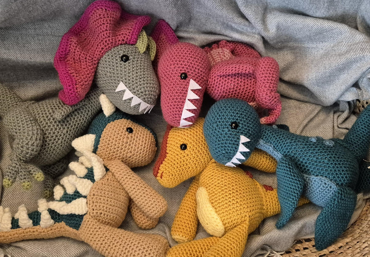 Dinosaur Set Collection Ankylosaurus Dilophosaurus Parasaurolophus Plesiosaurus Spinosaurus crochet amigurumi Jurassic