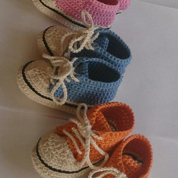 High Top Style Crochet Booties 0-3_3-6 months