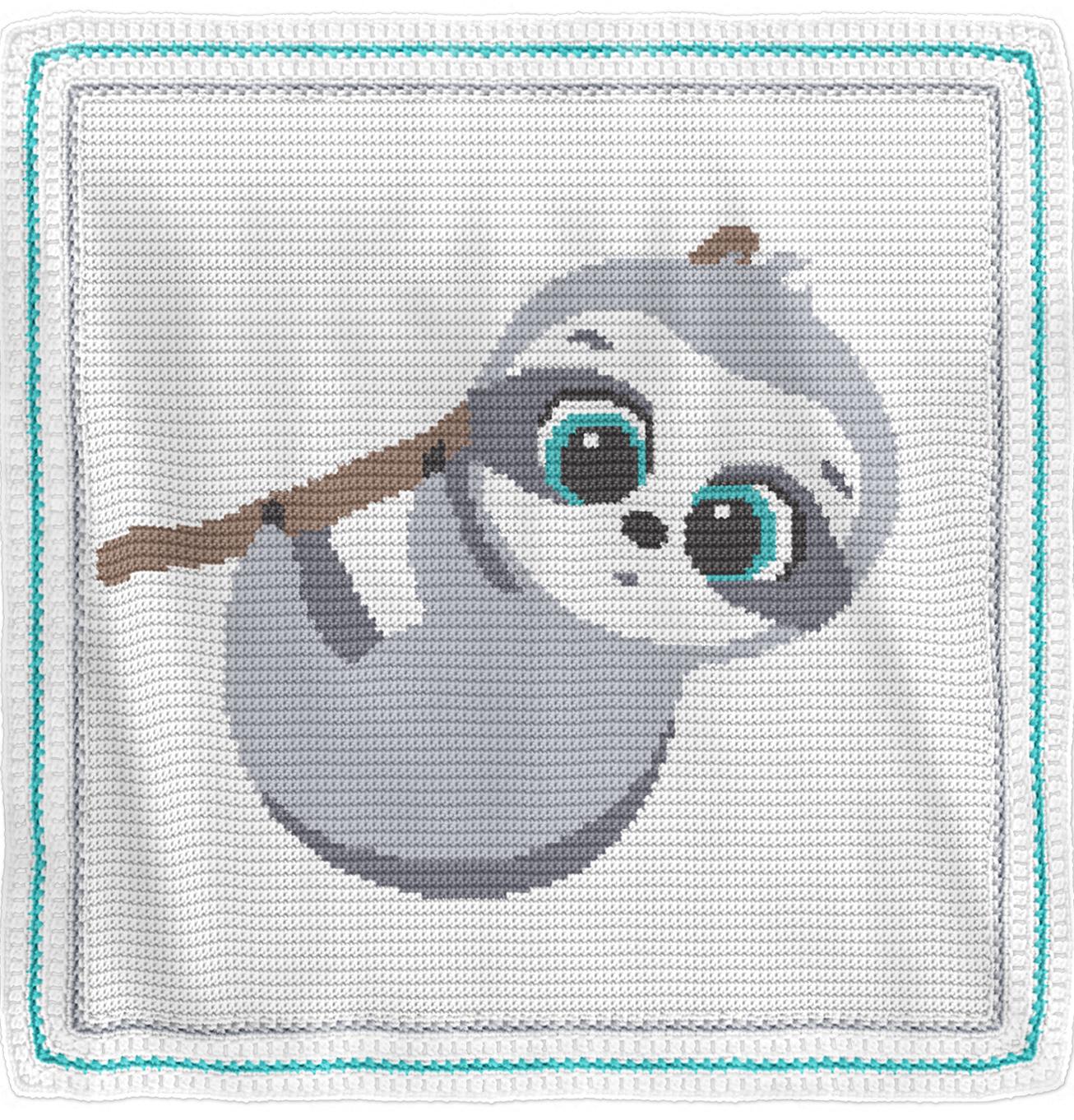 Baby Sloth Crochet Baby Blanket Pattern – Written Row by Row + Chart