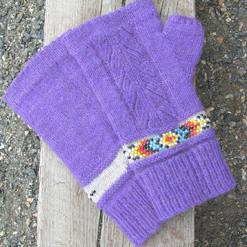 Indian Feather Fingerless Mitts & Cuffs